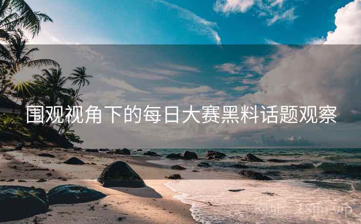 围观视角下的每日大赛黑料话题观察